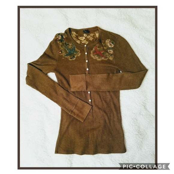 Lucky Brand Tops - Juniors Lucky Brand Waffle Henley